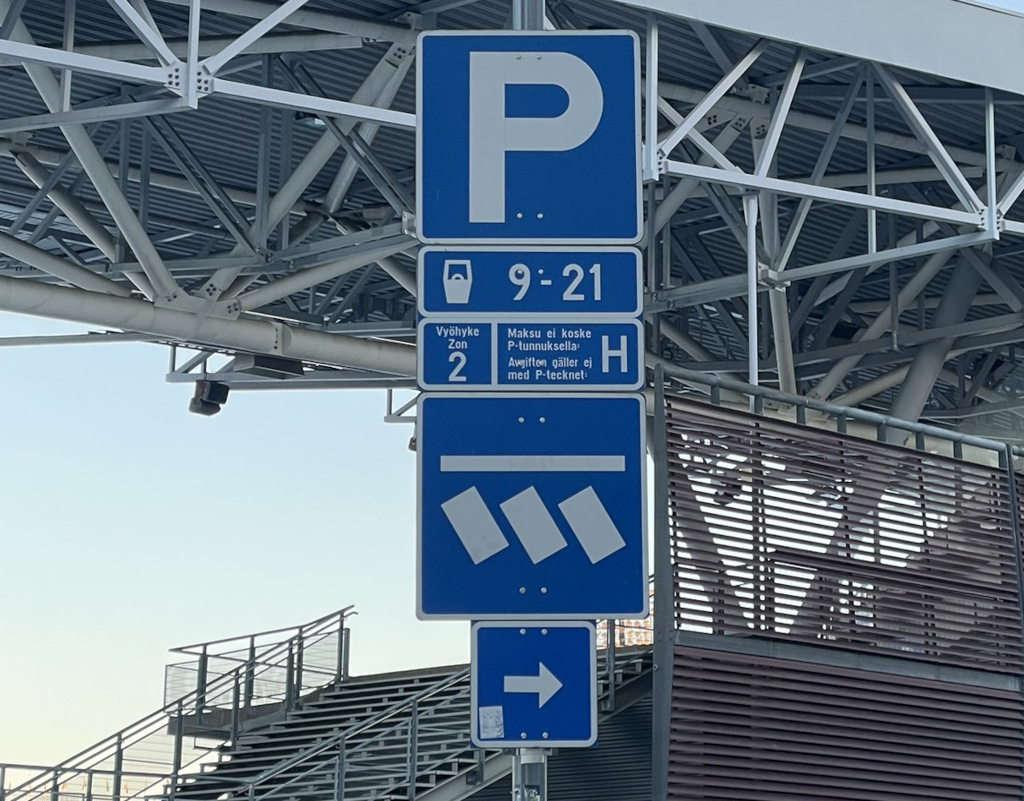 Simple paid parking sign